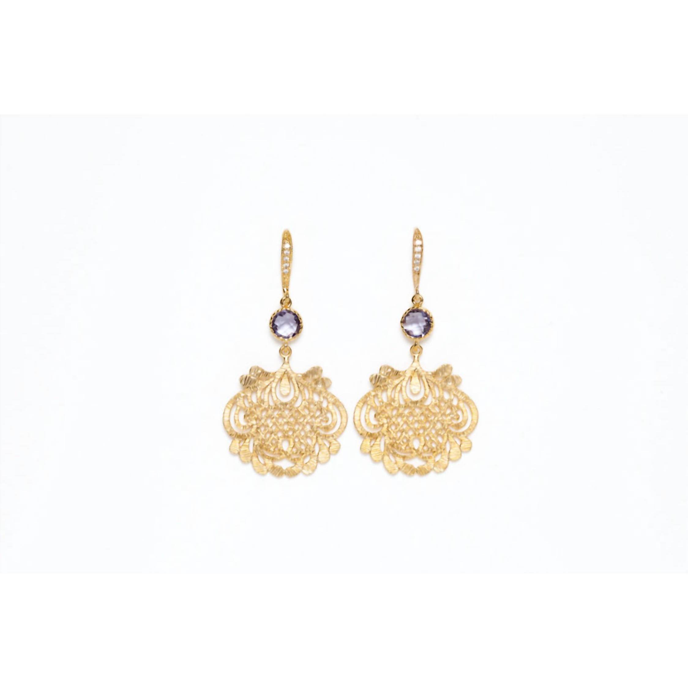New Avenue Chic Women's Royal Filigree Earrings In Purple